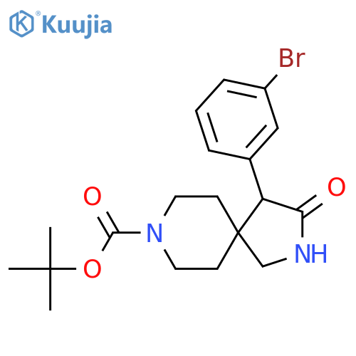 tert-butyl 4-(3-bromophenyl)-3-oxo-2,8-diazaspiro4.5decane-8-carboxylate structure