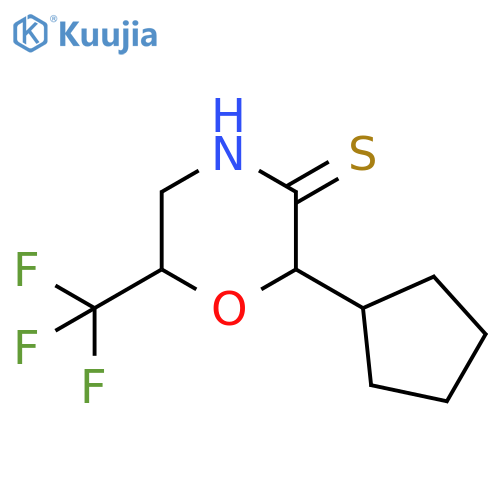 2-cyclopentyl-6-(trifluoromethyl)morpholine-3-thione structure