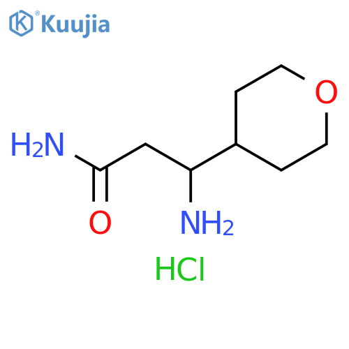 3-amino-3-(oxan-4-yl)propanamide hydrochloride structure