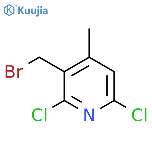 3-(bromomethyl)-2,6-dichloro-4-methylpyridine structure