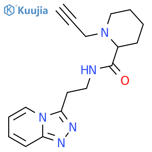 1-(prop-2-yn-1-yl)-N-(2-{[1,2,4]triazolo[4,3-a]pyridin-3-yl}ethyl)piperidine-2-carboxamide structure