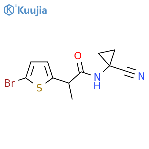 2-(5-bromothiophen-2-yl)-N-(1-cyanocyclopropyl)propanamide structure