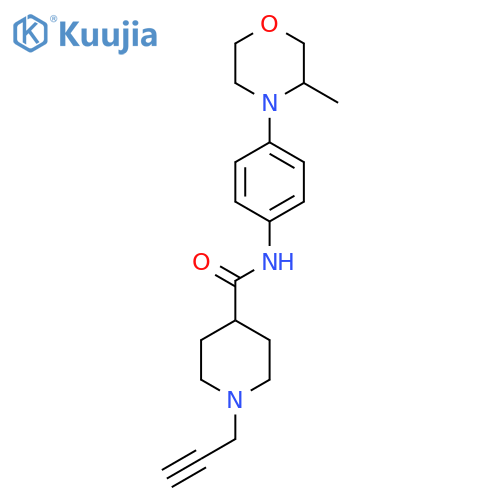 N-[4-(3-methylmorpholin-4-yl)phenyl]-1-(prop-2-yn-1-yl)piperidine-4-carboxamide structure