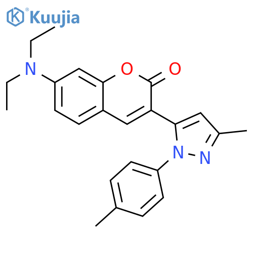 2H-1-Benzopyran-2-one,7-(diethylamino)-3-[3-methyl-1-(4-methylphenyl)-1H-pyrazol-5-yl]- structure