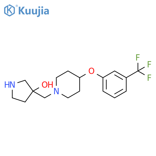 3-({4-3-(trifluoromethyl)phenoxypiperidin-1-yl}methyl)pyrrolidin-3-ol structure
