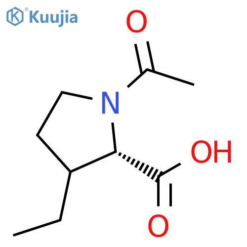 1-acetyl-3-ethylpyrrolidine-2-carboxylic acid structure