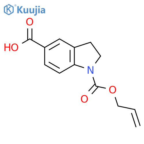 1-(prop-2-en-1-yloxy)carbonyl-2,3-dihydro-1H-indole-5-carboxylic acid structure