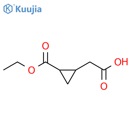 2-2-(ethoxycarbonyl)cyclopropylacetic acid structure