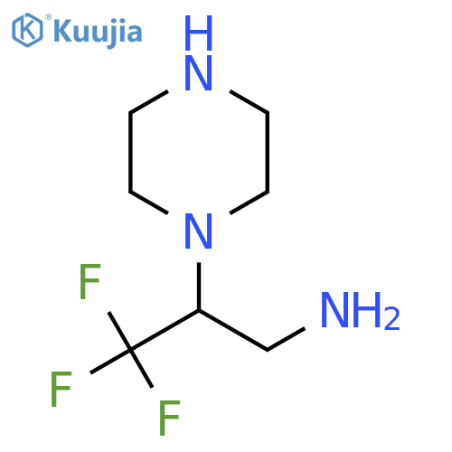 3,3,3-Trifluoro-2-(piperazin-1-yl)propan-1-amine structure