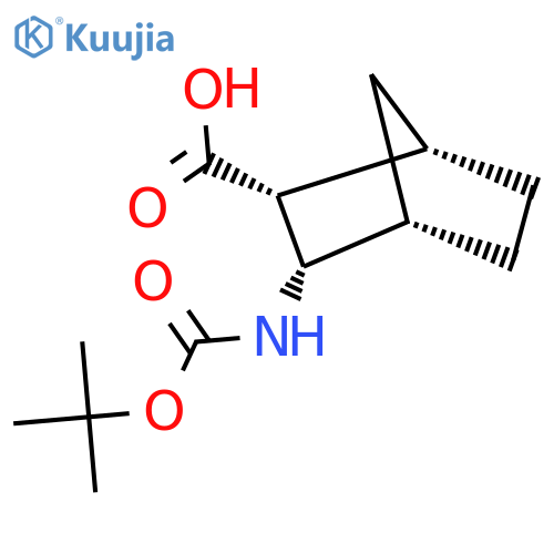 rel-(1R,2S,3R,4R)-3-{[(tert-butoxy)carbonyl]amino}bicyclo[2.2.1]heptane-2-carboxylic acid structure