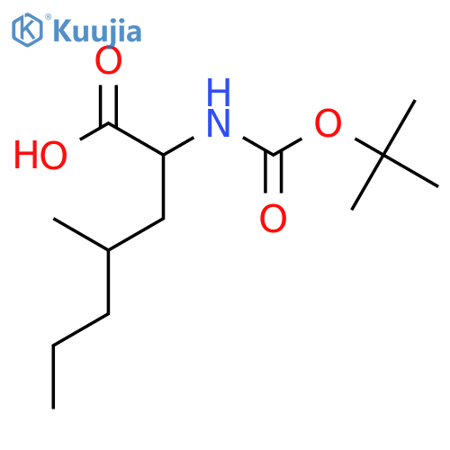 2-{(tert-butoxy)carbonylamino}-4-methylheptanoic acid structure