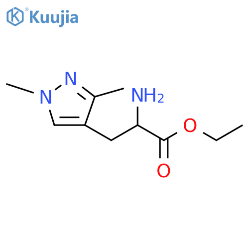 1H-Pyrazole-4-propanoic acid, α-amino-1,3-dimethyl-, ethyl ester structure