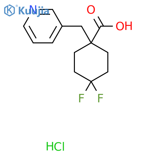 4,4-Difluoro-1-(pyridin-3-ylmethyl)cyclohexane-1-carboxylic acid hydrochloride structure