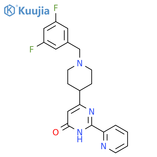 6-(1-(3,5-Difluorobenzyl)piperidin-4-yl)-2-(pyridin-2-yl)pyrimidin-4(1H)-one structure