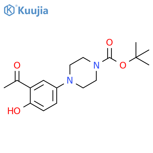 tert-butyl 4-(3-acetyl-4-hydroxyphenyl)piperazine-1-carboxylate structure