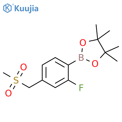 1,3,2-Dioxaborolane, 2-[2-fluoro-4-[(methylsulfonyl)methyl]phenyl]-4,4,5,5-tetramethyl- structure