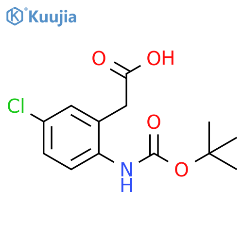 2-(2-{(tert-butoxy)carbonylamino}-5-chlorophenyl)acetic acid structure