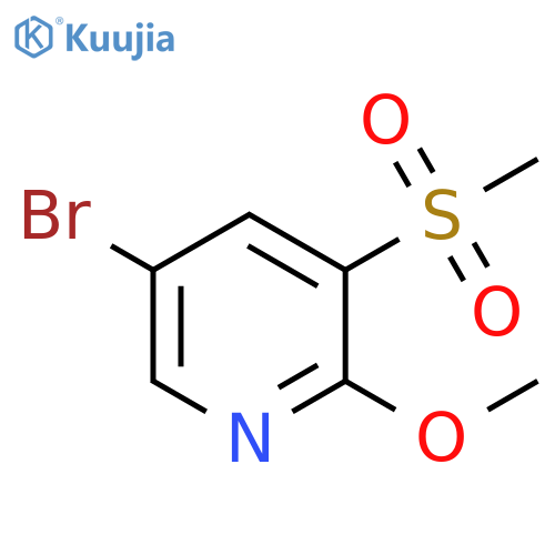 Pyridine, 5-bromo-2-methoxy-3-(methylsulfonyl)- structure