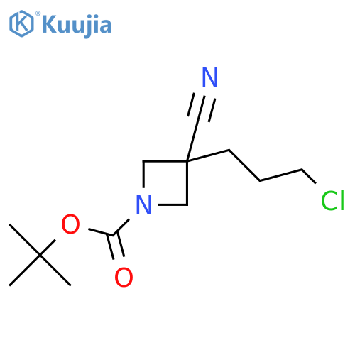 tert-butyl 3-(3-chloropropyl)-3-cyanoazetidine-1-carboxylate structure