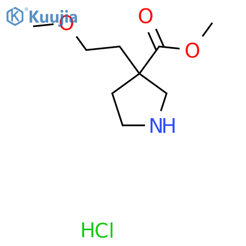 Methyl 3-(2-methoxyethyl)pyrrolidine-3-carboxylate hydrochloride structure