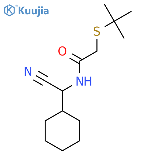 2-(tert-butylsulfanyl)-N-cyano(cyclohexyl)methylacetamide structure
