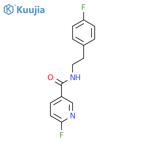 6-fluoro-N-[2-(4-fluorophenyl)ethyl]pyridine-3-carboxamide structure