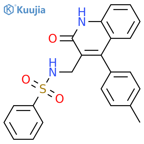 N-{[2-hydroxy-4-(4-methylphenyl)quinolin-3-yl]methyl}benzenesulfonamide structure