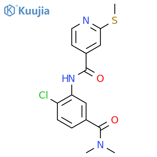 N-[2-Chloro-5-(dimethylcarbamoyl)phenyl]-2-methylsulfanylpyridine-4-carboxamide structure