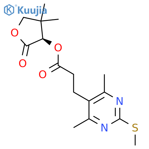 (3R)-4,4-Dimethyl-2-oxooxolan-3-YL 3-[4,6-dimethyl-2-(methylsulfanyl)pyrimidin-5-YL]propanoate structure