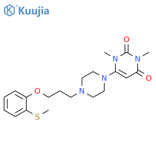 2,4(1H,3H)-Pyrimidinedione,1,3-dimethyl-6-[4-[3-[2-(methylthio)phenoxy]propyl]-1-piperazinyl]- structure
