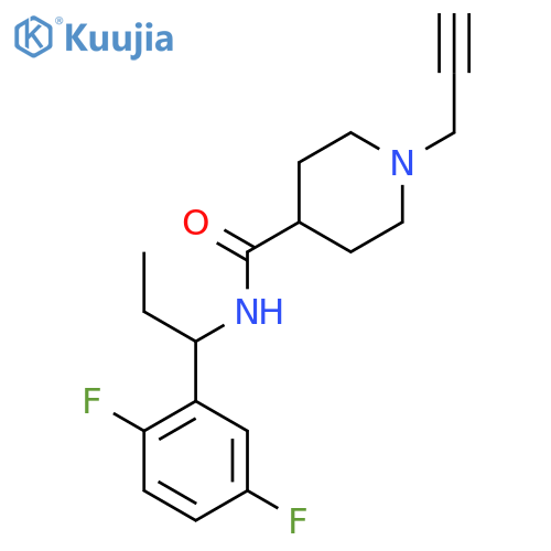 N-[1-(2,5-Difluorophenyl)propyl]-1-prop-2-ynylpiperidine-4-carboxamide structure