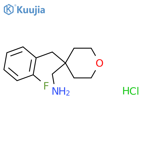 4-[(2-Fluorophenyl)methyl]oxan-4-ylmethanamine hydrochloride structure