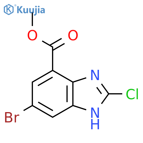 Methyl 5-Bromo-2-chloro-1H-benzimidazole-7-carboxylate structure
