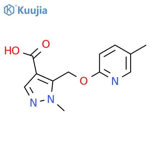 1-methyl-5-{[(5-methylpyridin-2-yl)oxy]methyl}-1H-pyrazole-4-carboxylic acid structure