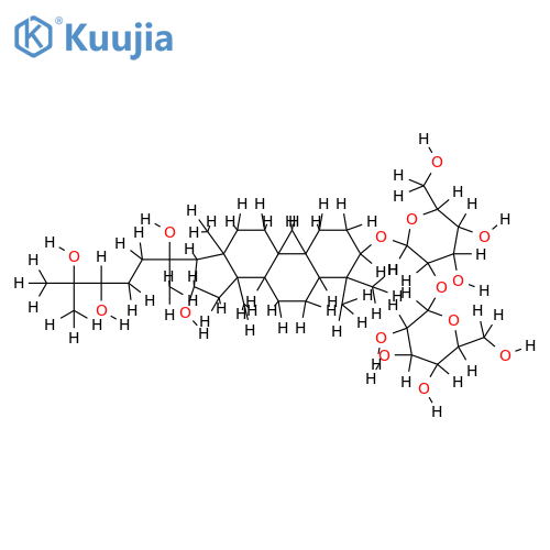 3-O-[beta-D-Glucopyranosyl(1→2)-beta-D-glucopyranoside]-(3beta, 16beta, 20S, 24S)-Cycloartane-3, 16, 20, 24, 25-pentol structure