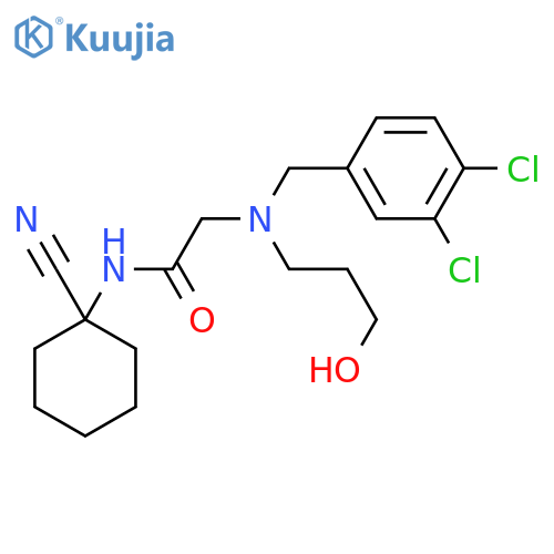 N-(1-cyanocyclohexyl)-2-{[(3,4-dichlorophenyl)methyl](3-hydroxypropyl)amino}acetamide structure