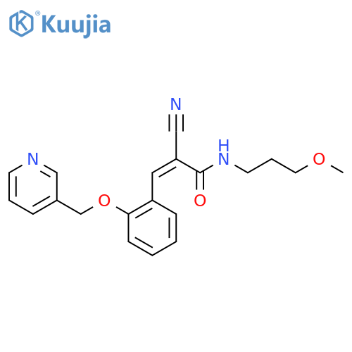 (Z)-2-cyano-N-(3-methoxypropyl)-3-[2-(pyridin-3-ylmethoxy)phenyl]prop-2-enamide structure