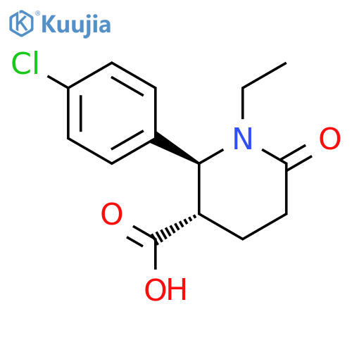 (2S,3S)-2-(4-Chlorophenyl)-1-ethyl-6-oxopiperidine-3-carboxylic acid structure
