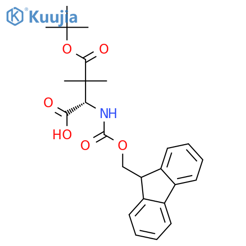 (2S)-4-tert-butoxy-2-(9H-fluoren-9-ylmethoxycarbonylamino)-3,3-dimethyl-4-oxo-butanoic acid structure