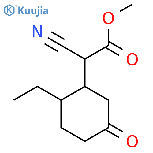 Methyl 2-cyano-2-(2-ethyl-5-oxocyclohexyl)acetate structure