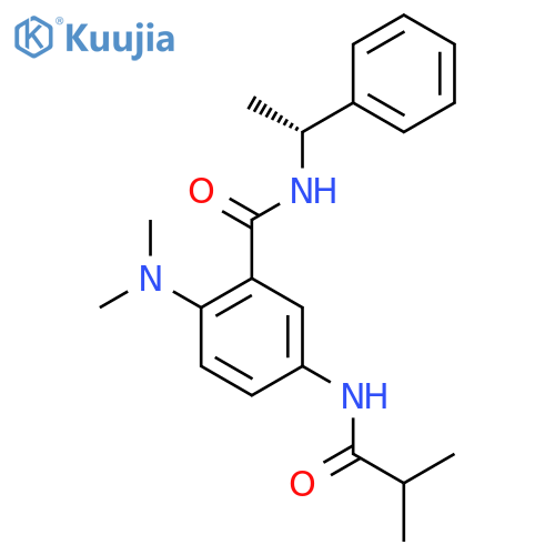 2-(Dimethylamino)-5-(2-methylpropanoylamino)-N-[(1R)-1-phenylethyl]benzamide structure
