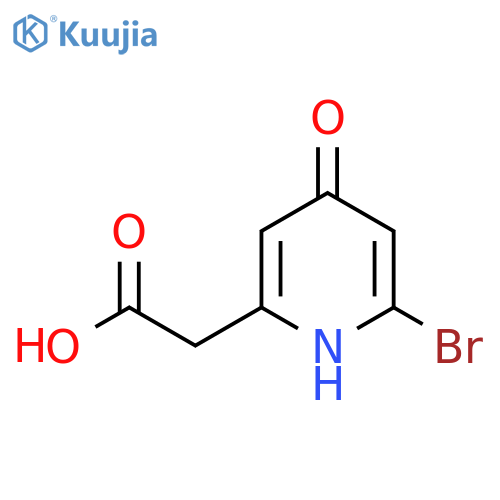 (6-Bromo-4-hydroxypyridin-2-YL)acetic acid structure