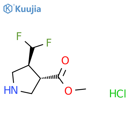 rac-methyl (3R,4R)-4-(difluoromethyl)pyrrolidine-3-carboxylate hydrochloride, trans structure