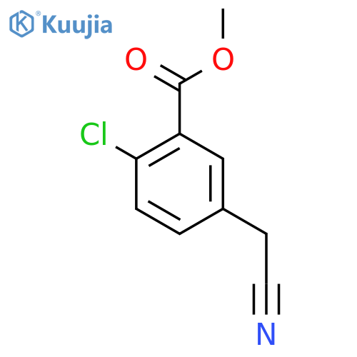 Benzoic acid, 2-chloro-5-(cyanomethyl)-, methyl ester structure