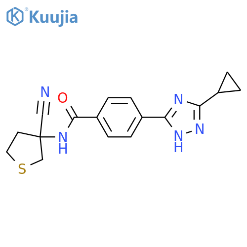 N-(3-Cyanotetrahydro-3-thienyl)-4-(3-cyclopropyl-1H-1,2,4-triazol-5-yl)benzamide structure