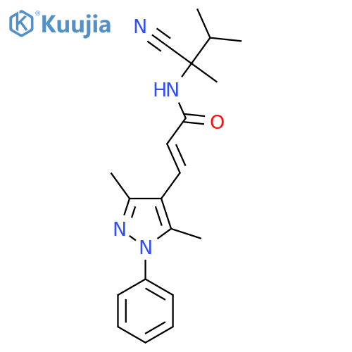 N-(1-cyano-1,2-dimethylpropyl)-3-(3,5-dimethyl-1-phenyl-1H-pyrazol-4-yl)prop-2-enamide structure