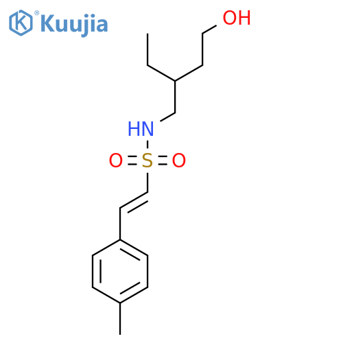N-(2-ethyl-4-hydroxybutyl)-2-(4-methylphenyl)ethene-1-sulfonamide structure