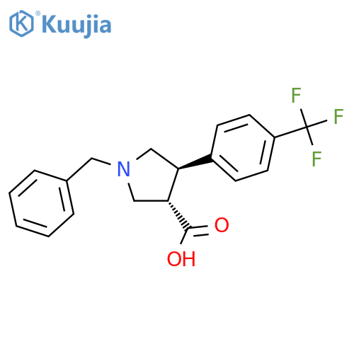 (3S,4R)-1-Benzyl-4-(4-(trifluoromethyl)phenyl)pyrrolidine-3-carboxylic acid structure
