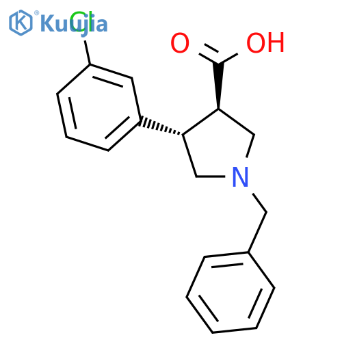 (3R,4S)-1-Benzyl-4-(3-chlorophenyl)pyrrolidine-3-carboxylic acid structure