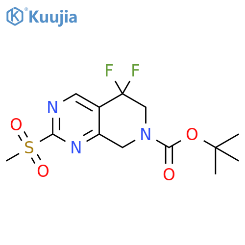 tert-butyl 5,5-difluoro-2-methanesulfonyl-5H,6H,7H,8H-pyrido[3,4-d]pyrimidine-7-carboxylate structure